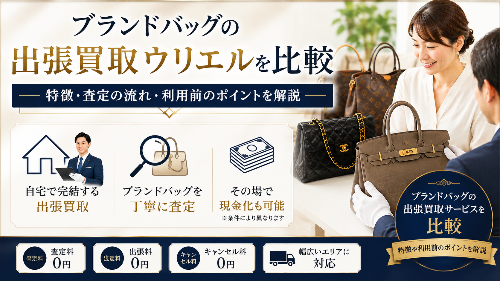 ブランドバッグの出張買取ウリエルを比較｜特徴・査定の流れ・利用前のポイントを解説