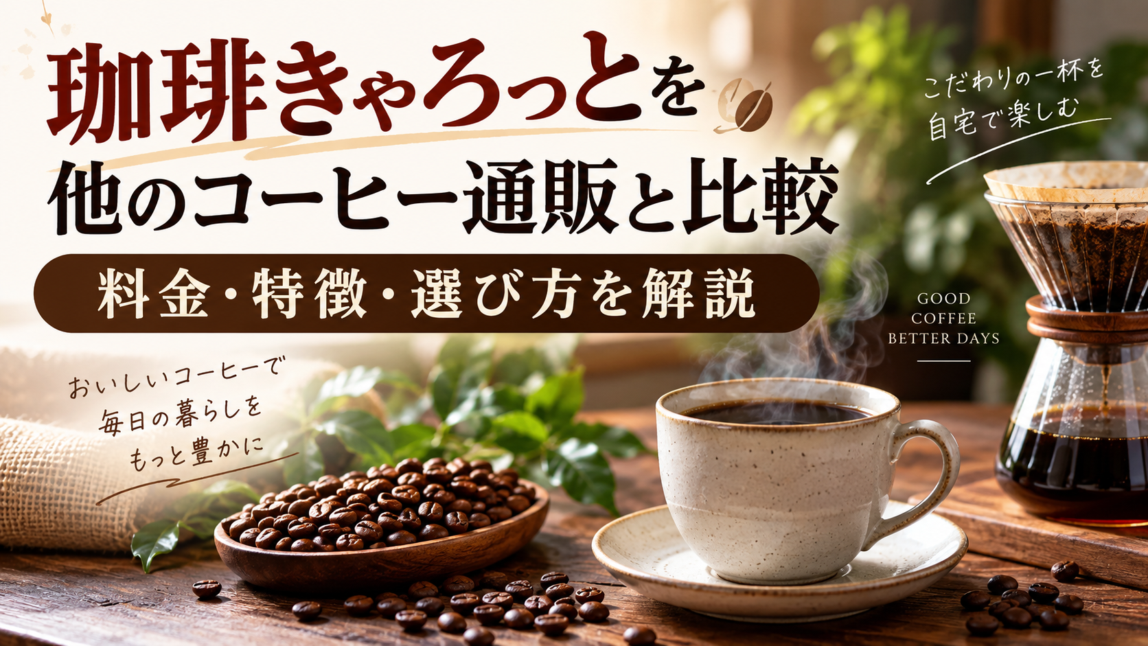 珈琲きゃろっとを他のコーヒー通販と比較|料金・特徴・選び方を解説