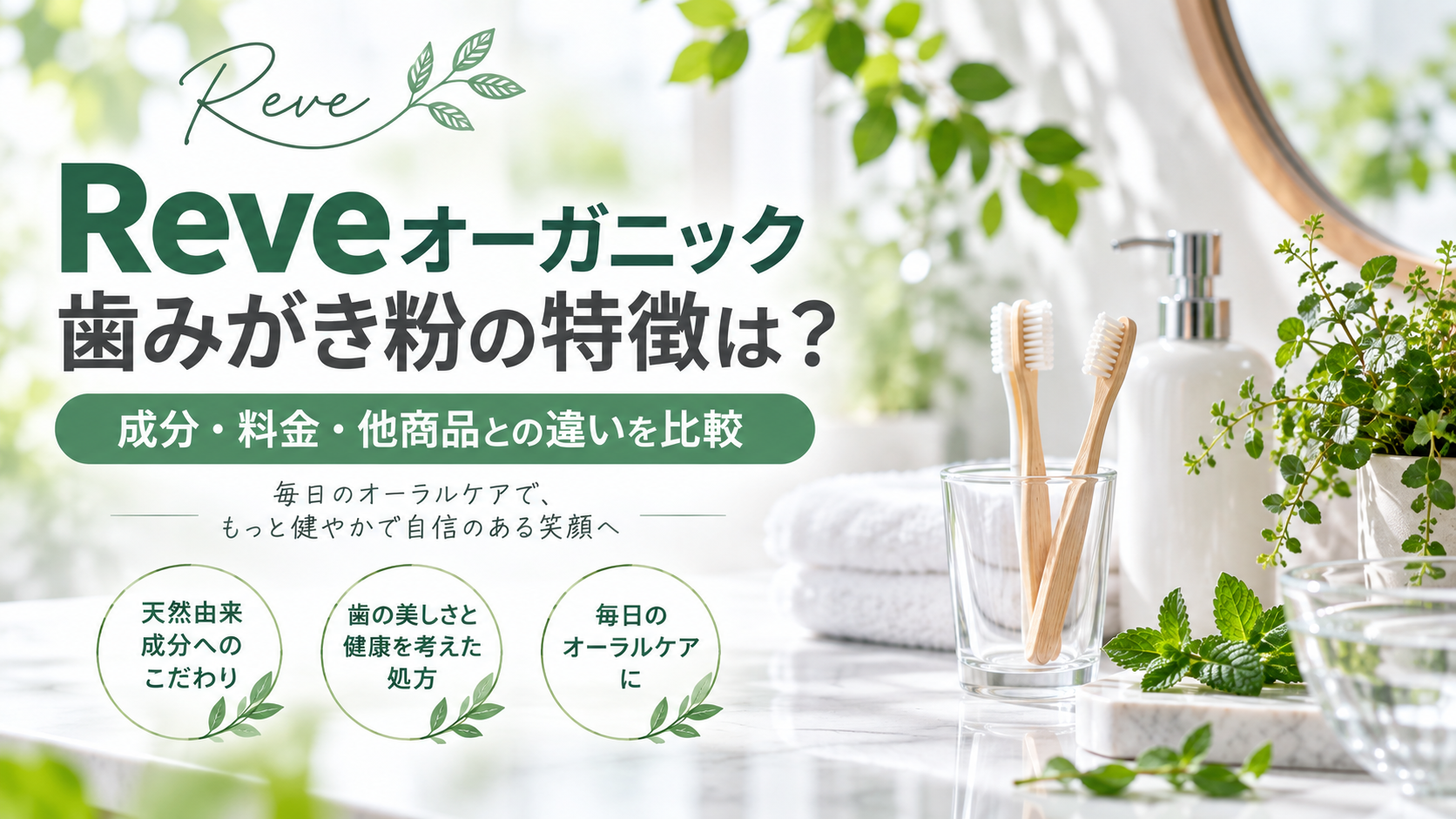 Reveオーガニック歯みがき粉の特徴は?成分・料金・他商品との違いを比較