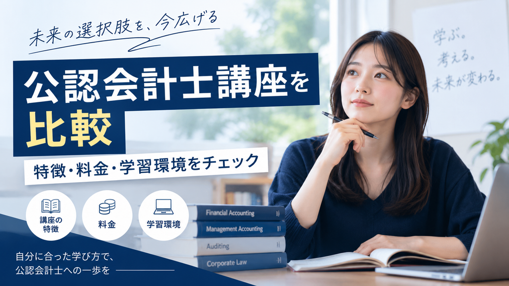 公認会計士講座を比較
特徴・料金・学習環境をチェック