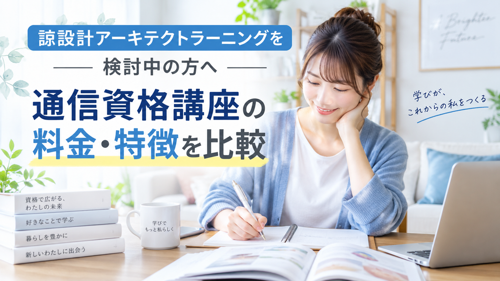 諒設計アーキテクトラーニングを検討中の方へ｜通信資格講座の料金・特徴を比較