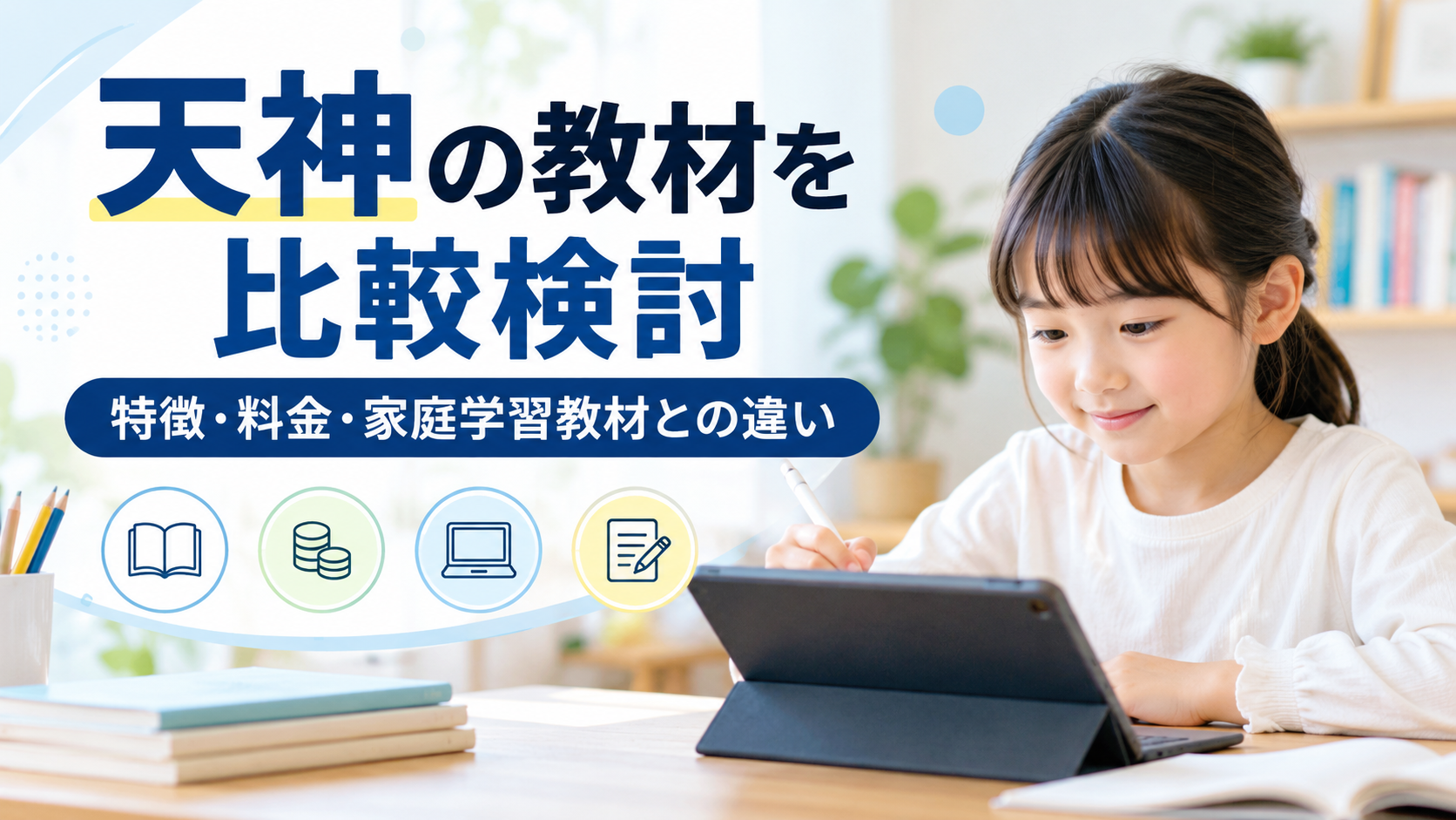 天神の教材を比較検討｜特徴・料金・無料体験と他の家庭学習教材との違いを解説