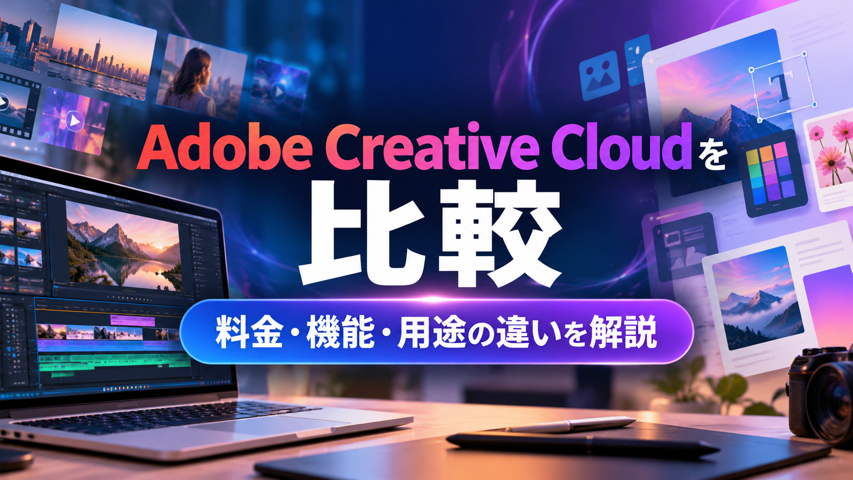 Adobe Creative CloudとCanva・PowerDirectorの違いは？料金・機能・用途を比較